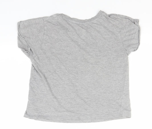 Disney Womens Grey  Cotton Basic T-Shirt Size 6 Round Neck - Beauty and the Beast