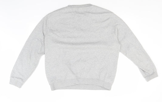 Preworn Mens Grey Round Neck  Cotton Pullover Jumper Size L   - Can't Work Today