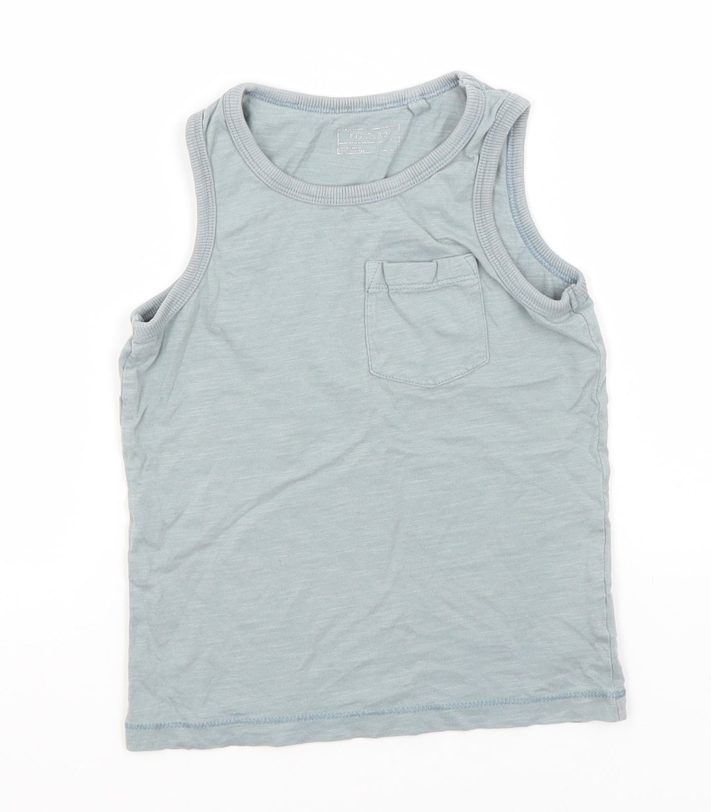 NEXT Boys Green  Cotton Basic Tank Size 5 Years Round Neck