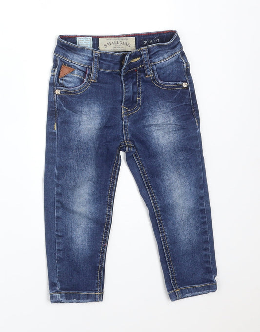 SMALL GANG Boys Blue  Cotton  Jeans Size 18 Months