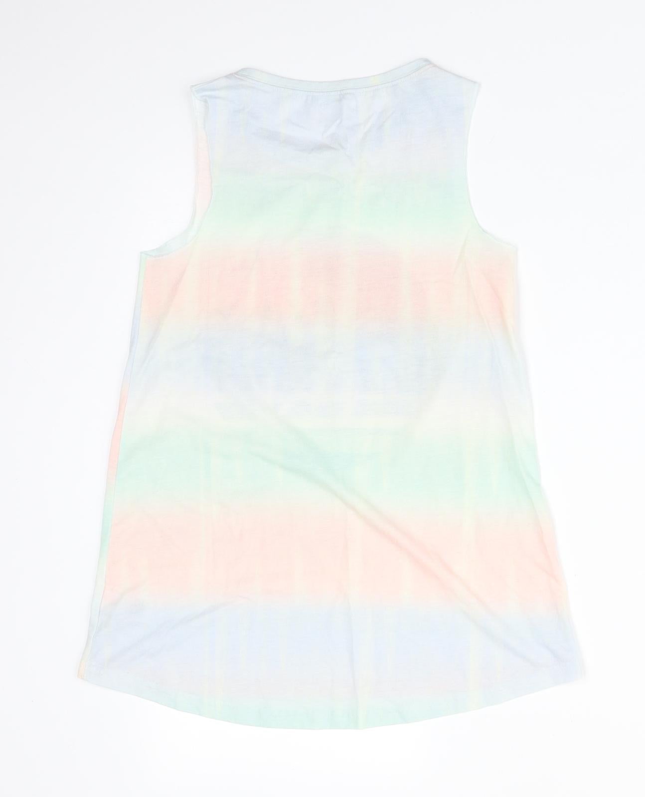 NEXT Girls Multicoloured  Polyester Basic Tank Size 10 Years Round Neck  - PALM TREES
