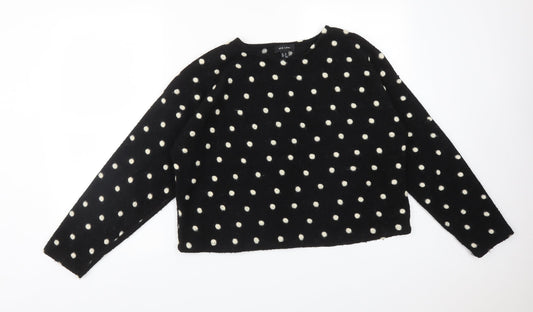 New Look Womens  Polka Dot Acrylic Basic T-Shirt Size M Crew Neck