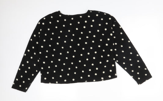New Look Womens  Polka Dot Acrylic Basic T-Shirt Size M Crew Neck