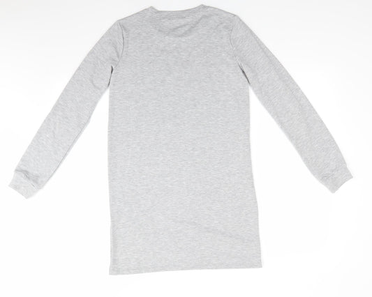 FOREVER 21 Womens Grey   T-Shirt Dress  Size XS  Round Neck  - Grey Mix Heavy Weight T-shirt type fabric