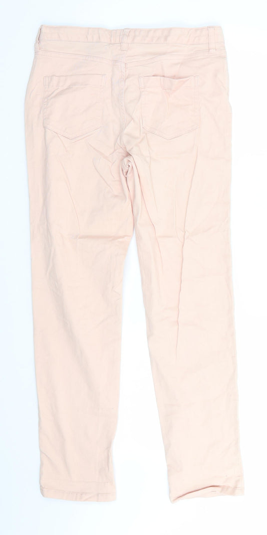Casual Collection by F&F Womens Orange Cotton Chino Trousers Size 8 L29 in Regular - Peach in Colour
