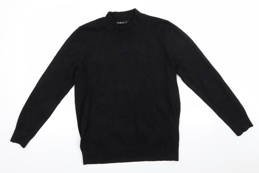 Grow Style Womens Black High Neck  Nylon Pullover Jumper Size L