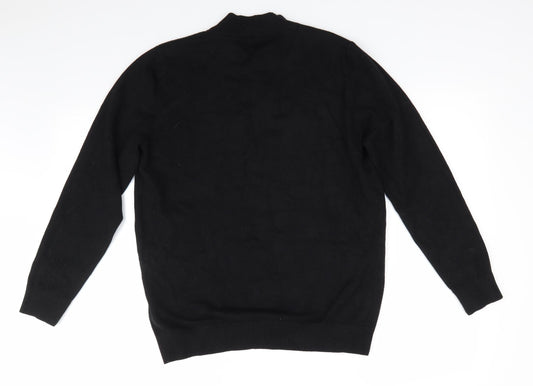 Grow Style Womens Black High Neck  Nylon Pullover Jumper Size L