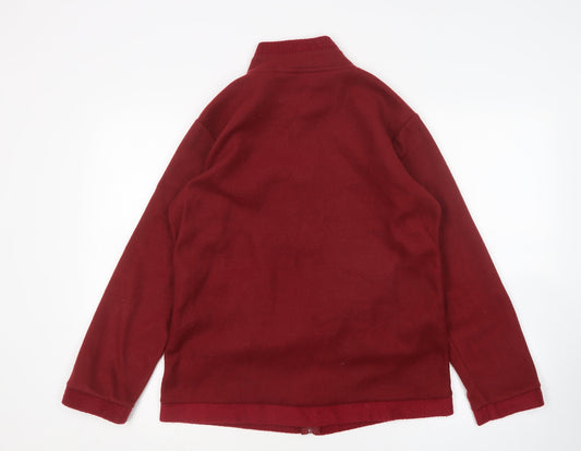 Anne De Lancay Womens Red Mock Neck  Polyester Full Zip Jumper Size 10
