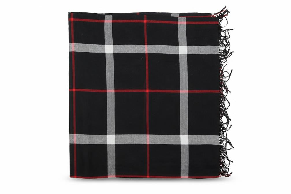 Preowrn Womens Multicoloured Plaid   Shawl/Wrap