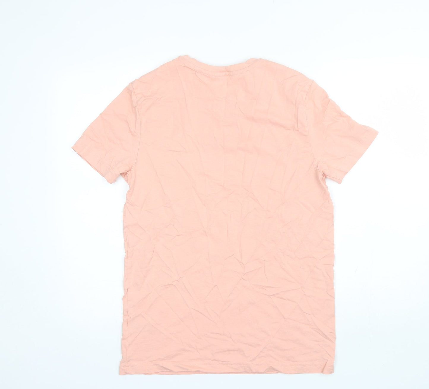 V by Very Womens Pink  Cotton Basic T-Shirt Size M Round Neck