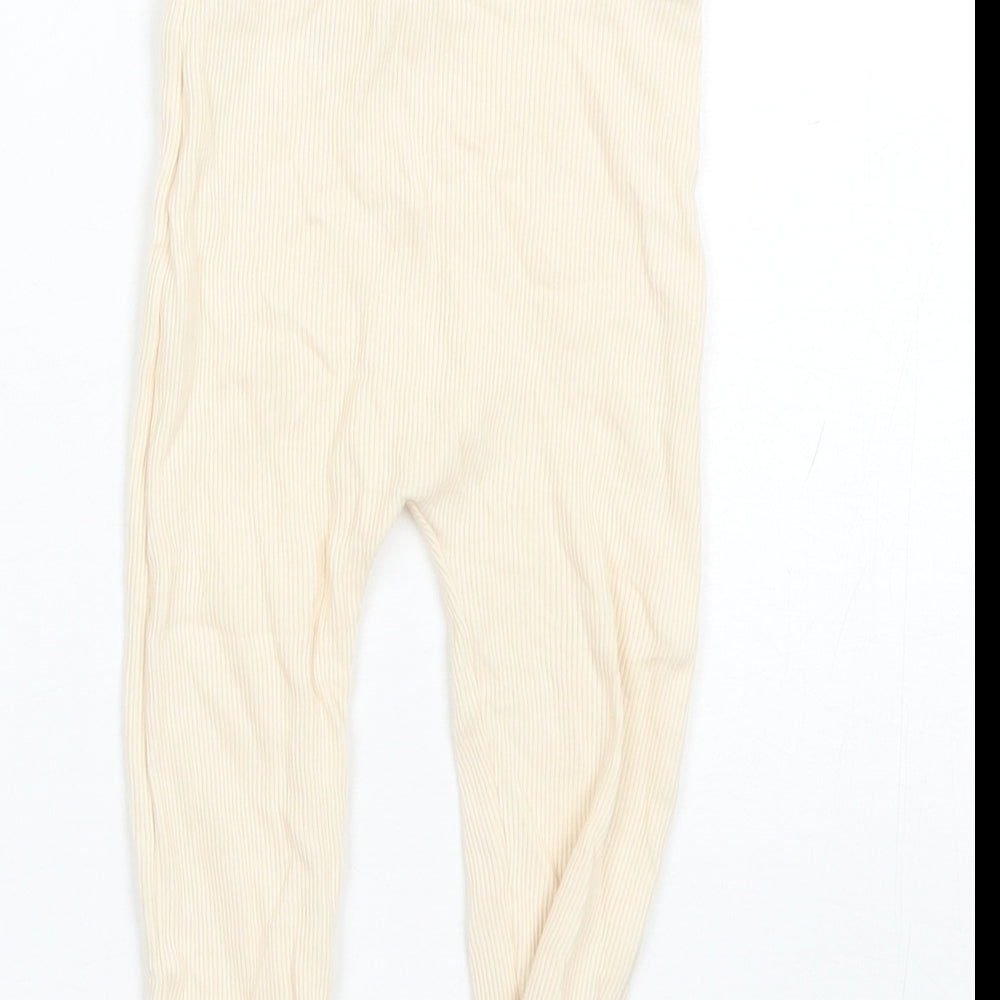 George Baby Beige  Cotton Jogger Trousers Size 9 Months
