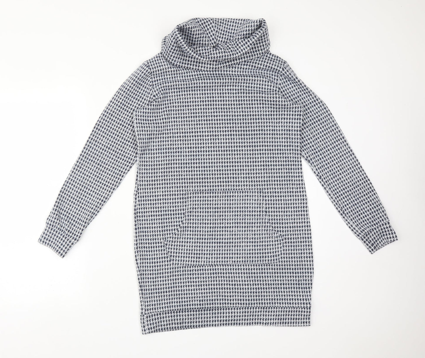 Select Womens Multicoloured Roll Neck Houndstooth Viscose Pullover Jumper Size 8