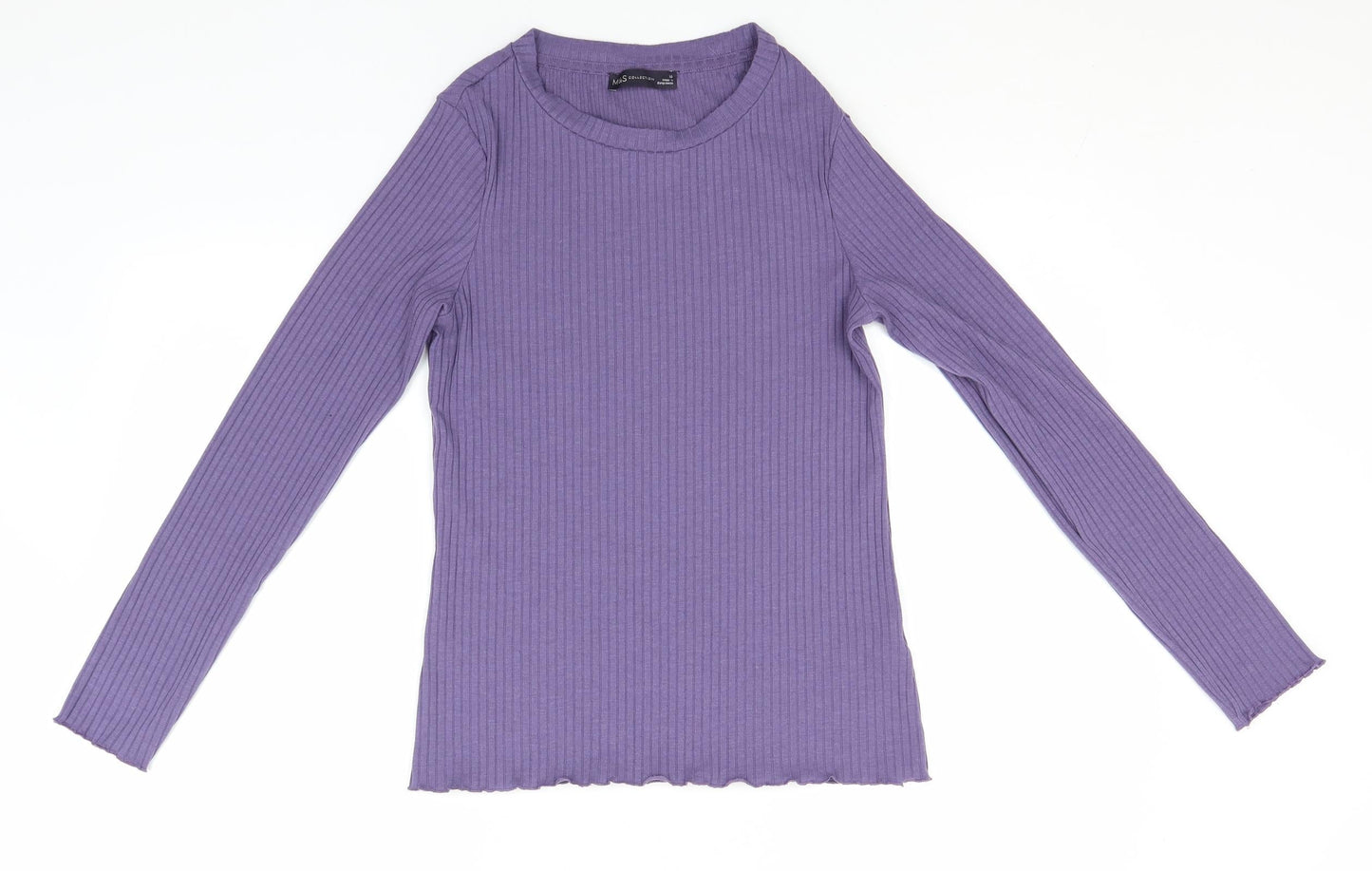Marks and Spencer Womens Purple Round Neck  Polyester Pullover Jumper Size 10