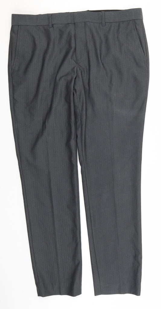 Very Womens Grey  Polyester Dress Pants Trousers Size 34 in L30 in Regular