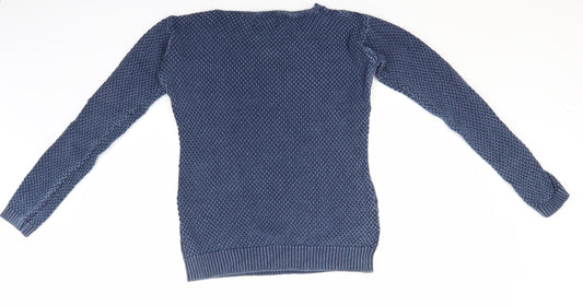 NEXT Womens Blue Round Neck  Cotton Pullover Jumper Size 6