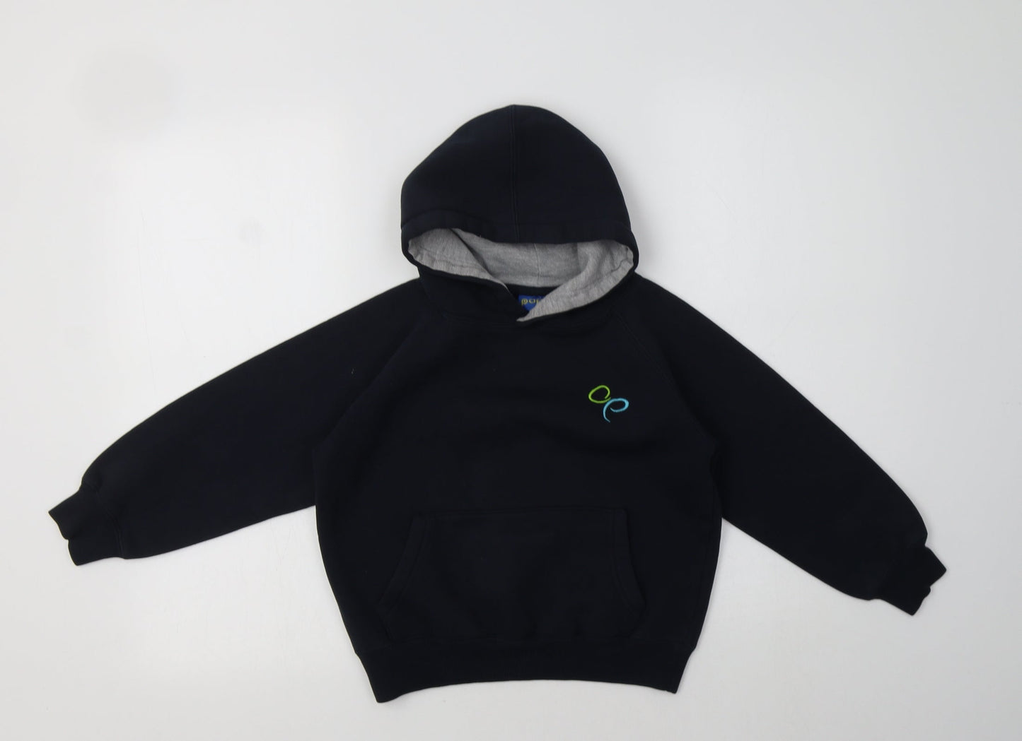 Papini Boys Blue  Polyester Pullover Hoodie Size 7-8 Years