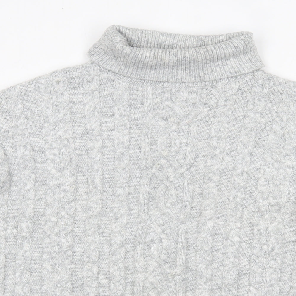 Matalan Womens Grey Roll Neck  Acrylic Pullover Jumper Size S