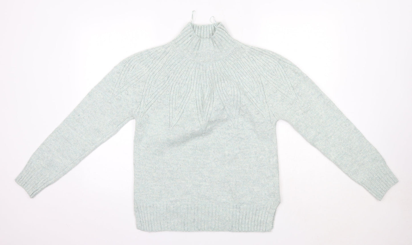 M&S Mens Green High Neck  Acrylic Pullover Jumper Size S