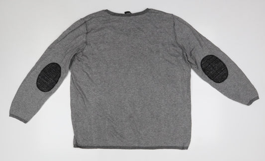 Taifun  Mens Grey Round Neck  Acrylic Pullover Jumper Size L