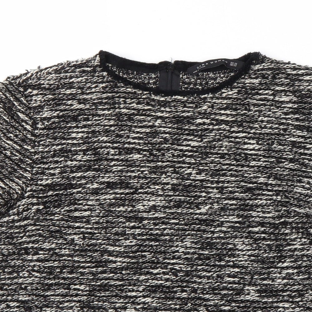Zara Womens Black Round Neck  Polyester Pullover Jumper Size XS
