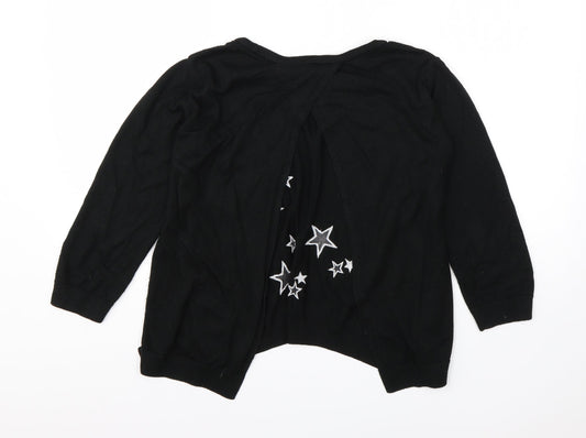 River Island Womens Black Round Neck  Viscose Cardigan Jumper Size 10