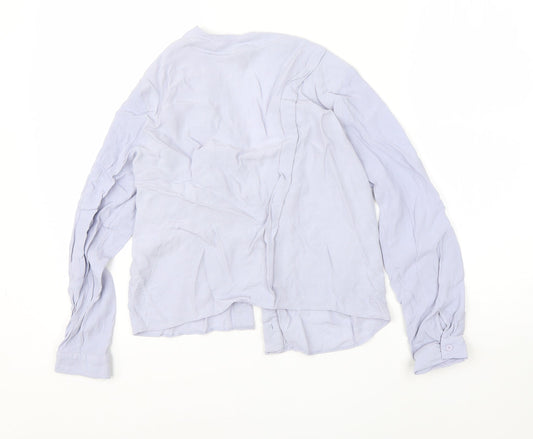 Topshop Womens Purple  Viscose Basic Button-Up Size 6 V-Neck