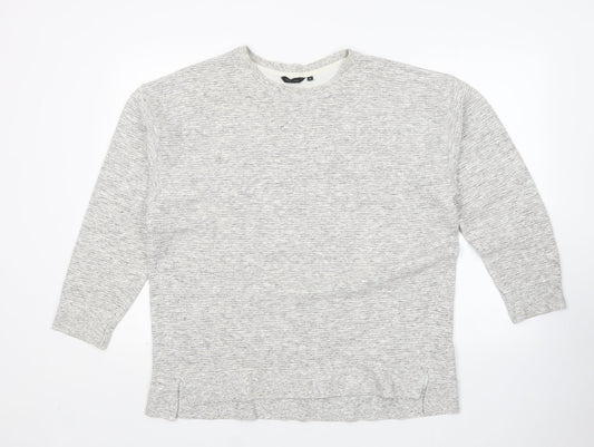 New Look Womens Grey Round Neck  Cotton Pullover Jumper Size 16