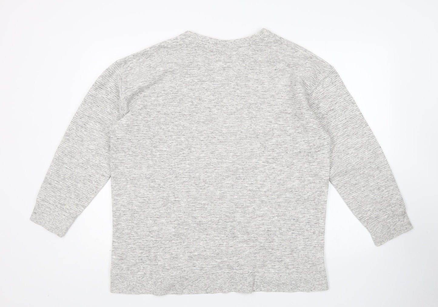 New Look Womens Grey Round Neck  Cotton Pullover Jumper Size 16