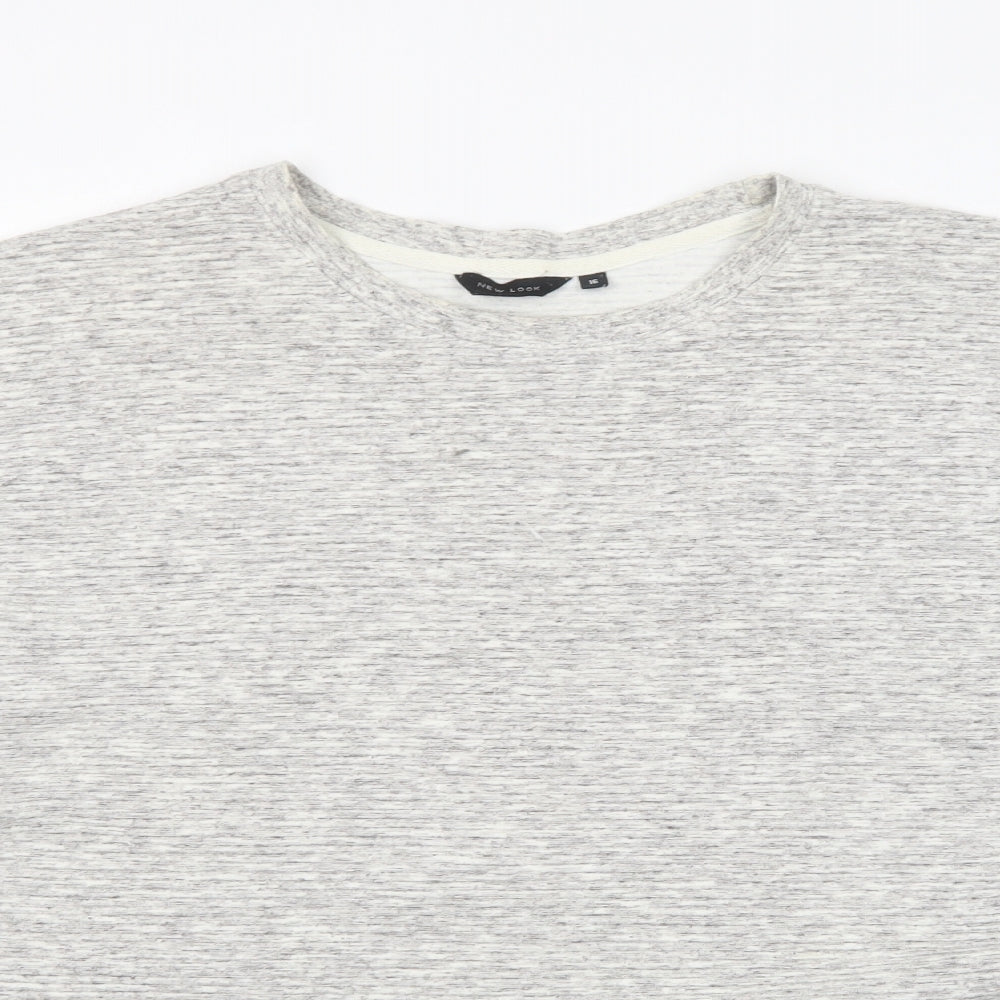 New Look Womens Grey Round Neck  Cotton Pullover Jumper Size 16