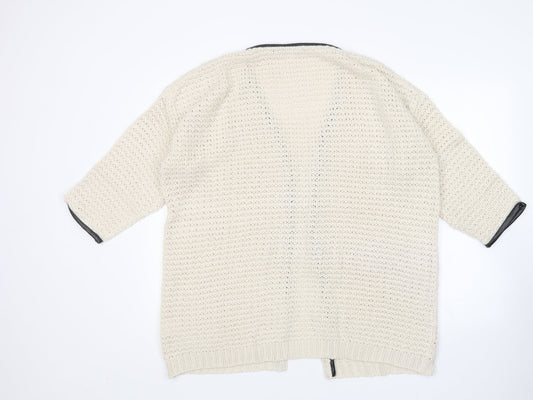 Venca Womens Beige V-Neck  Acrylic Cardigan Jumper Size 18