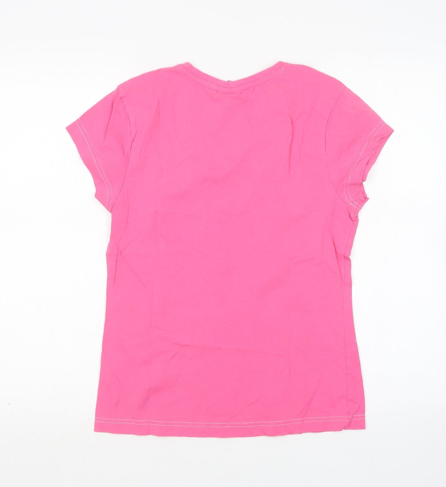 Great Britain  Womens Pink  Cotton Basic T-Shirt Size 12 V-Neck