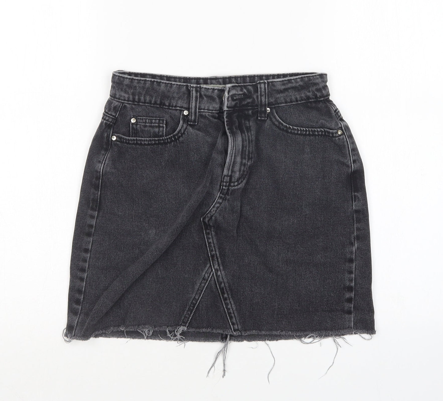 Denim Co Womens Black  Cotton Mini Skirt Size 4