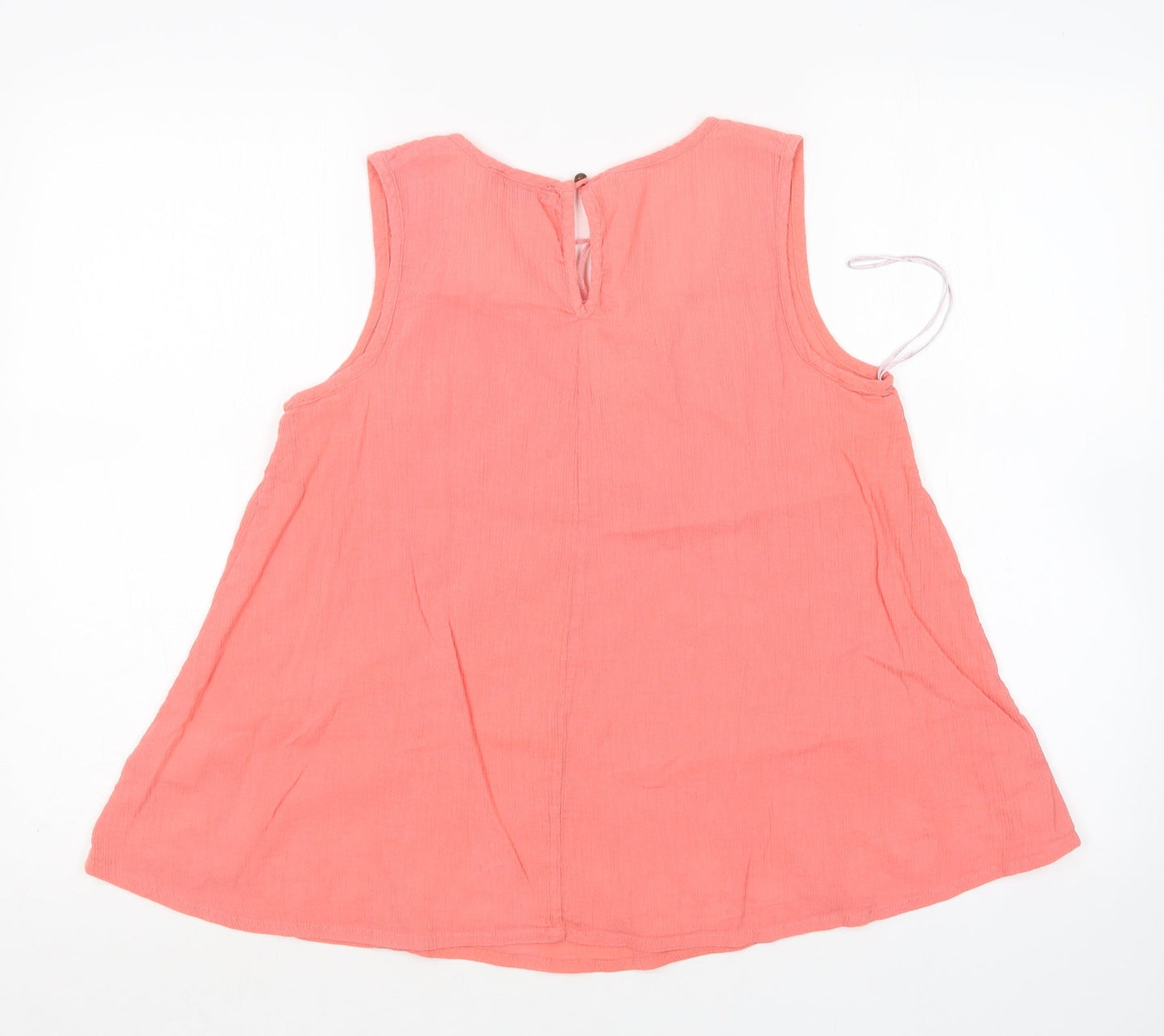 Heart & Soul Womens Pink  Cotton Basic Blouse Size 12 Round Neck