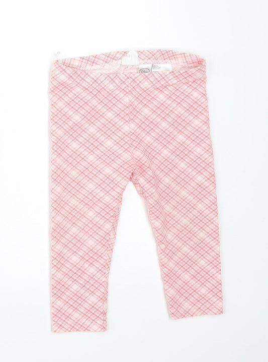 H&M Girls Pink Houndstooth Cotton  Leggings Size 18 Months   - DISNEY