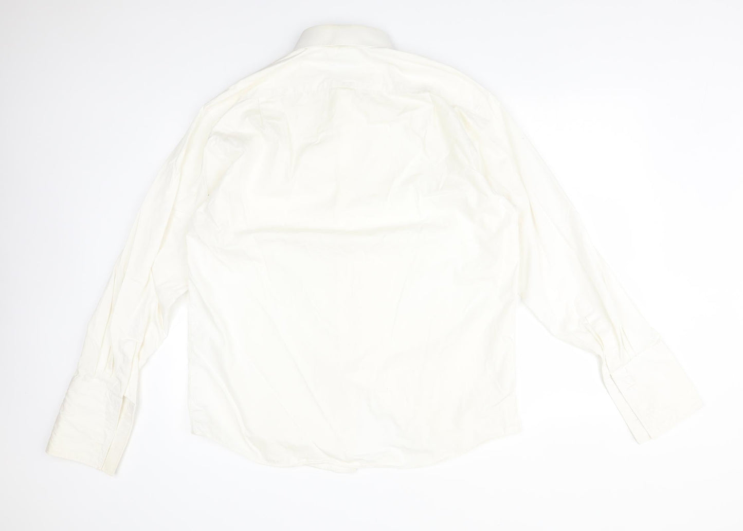 M*S Mens Ivory  Cotton  Button-Up Size 16 Collared