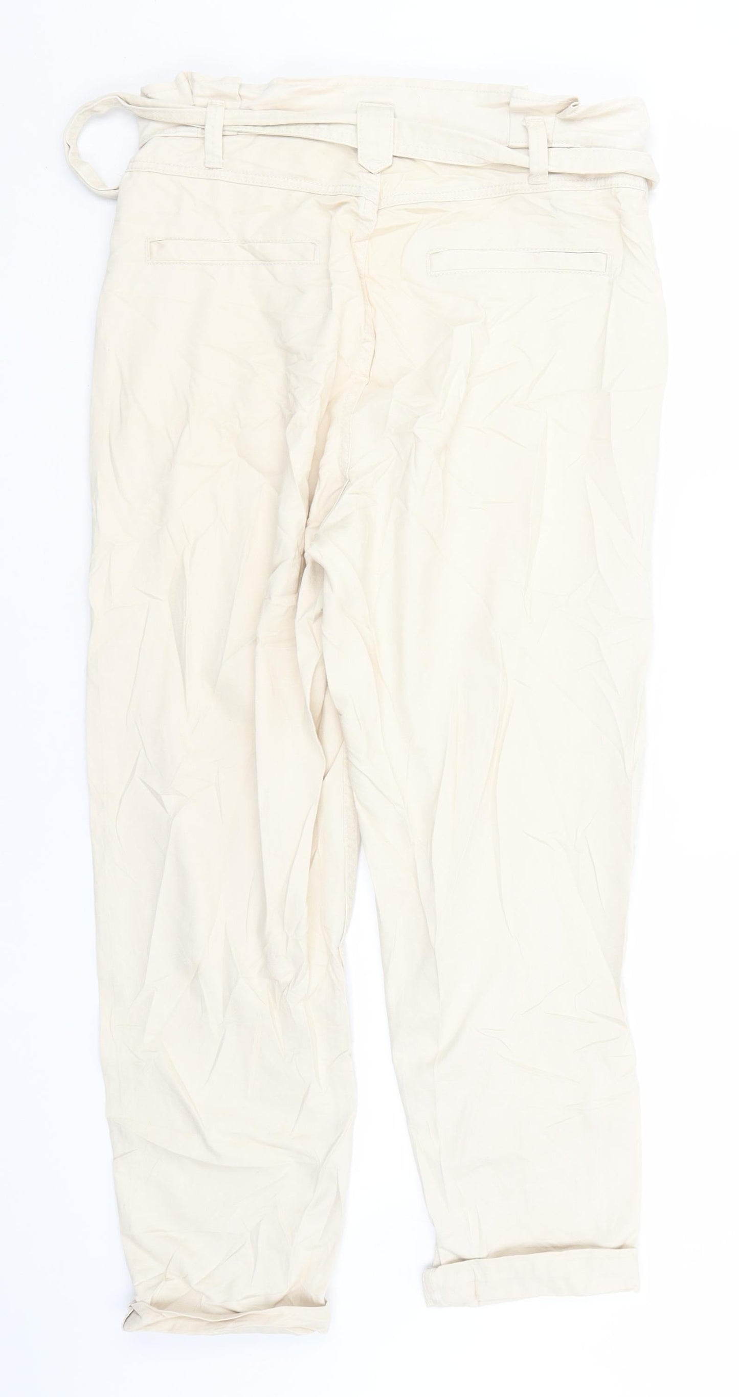 New Look Womens Ivory  Cotton Trousers  Size 12 L25 in Regular