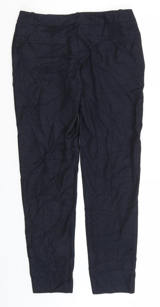 NEXT Womens Blue Polka Dot Polyester Trousers  Size 10 L30 in Regular