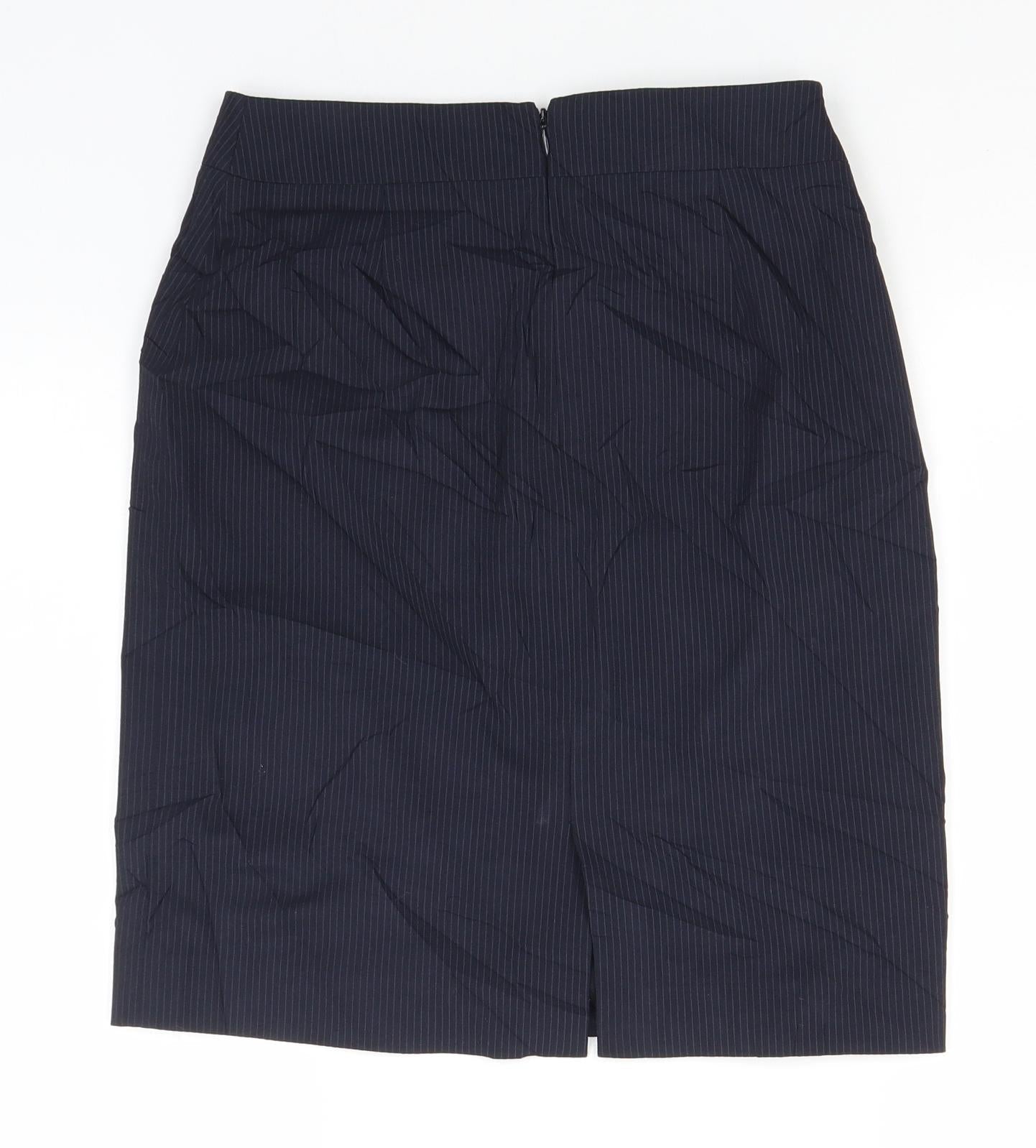 Uniqlo Womens Blue Striped Polyester Straight & Pencil Skirt Size 25 in
