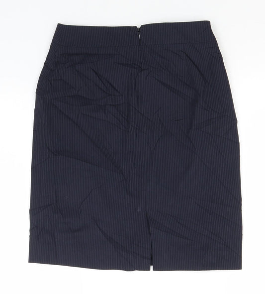 Uniqlo Womens Blue Striped Polyester Straight & Pencil Skirt Size 25 in
