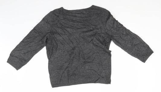 Preworn Womens Grey Round Neck  Viscose Pullover Jumper Size L