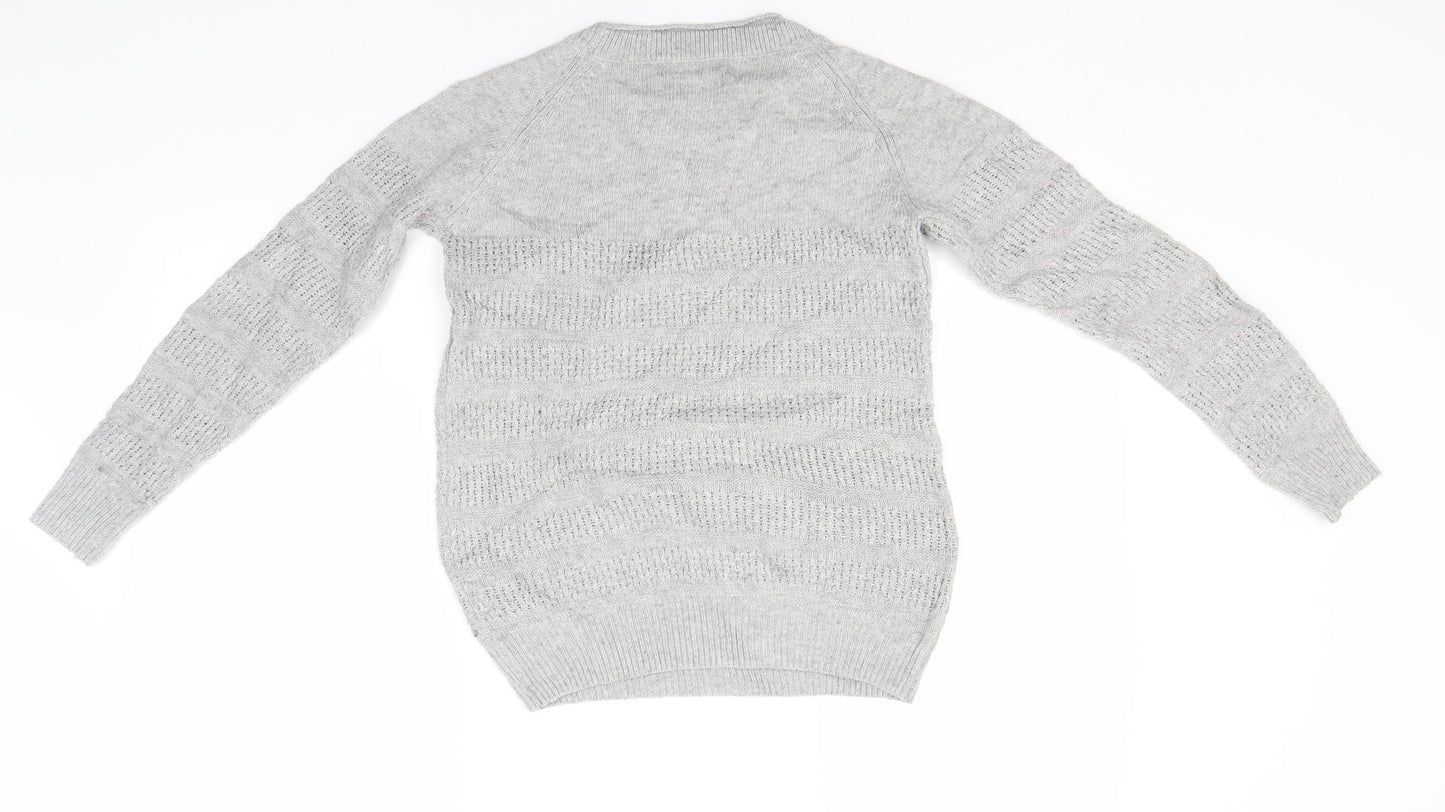 6ixty 8ight Womens Grey Round Neck  Acrylic Pullover Jumper Size S