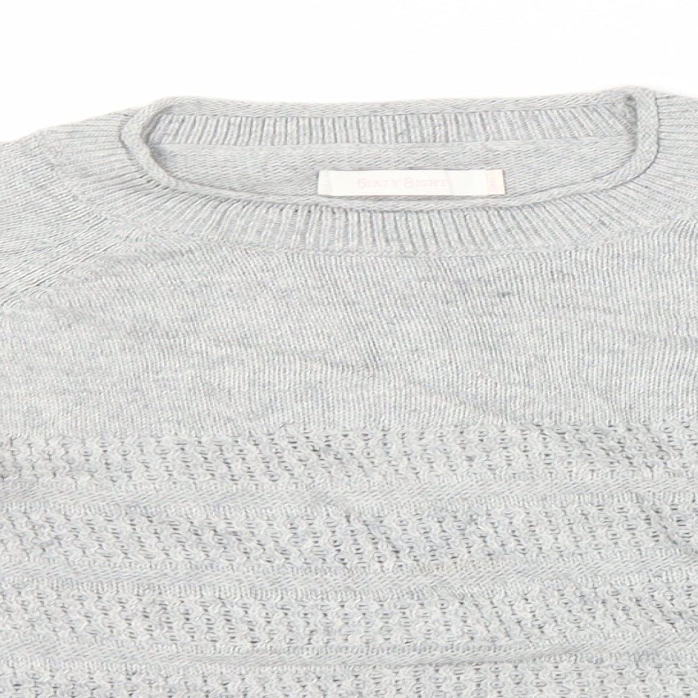 6ixty 8ight Womens Grey Round Neck  Acrylic Pullover Jumper Size S