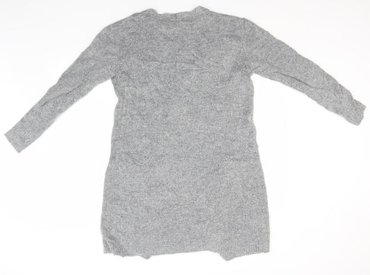 Preworn Womens Grey Round Neck  Acrylic Cardigan Jumper Size S