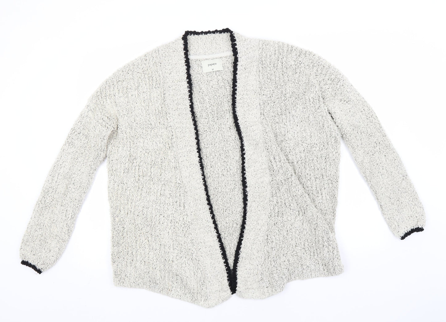 Papaya Womens Beige Round Neck  Polyester Cardigan Jumper Size M