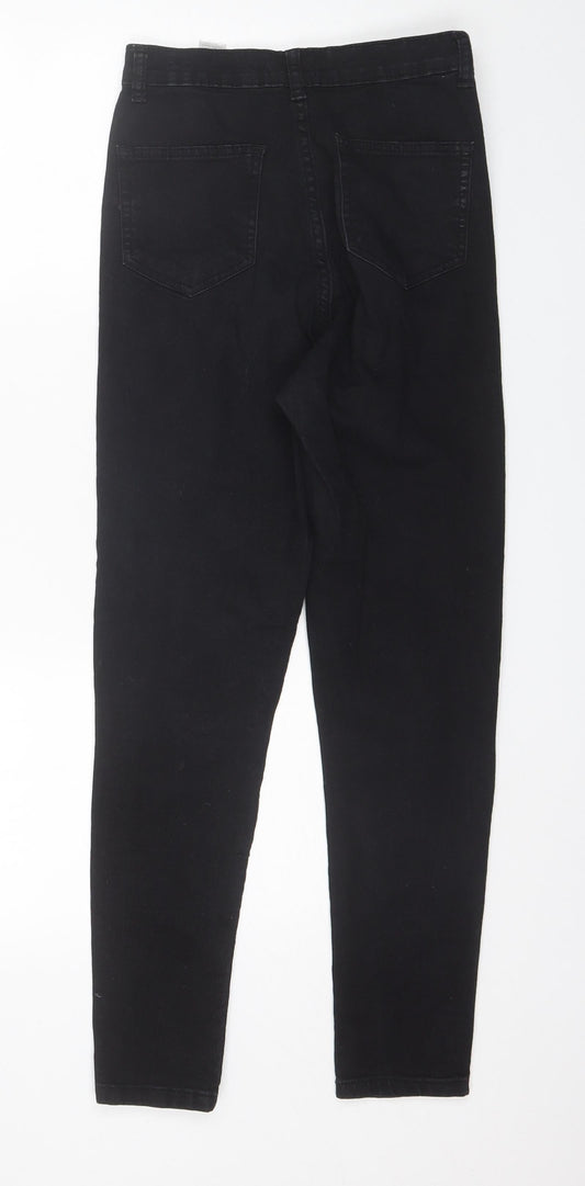 PRETTYLITTLETHING Womens Black  Cotton Skinny Jeans Size 8 L27 in Regular