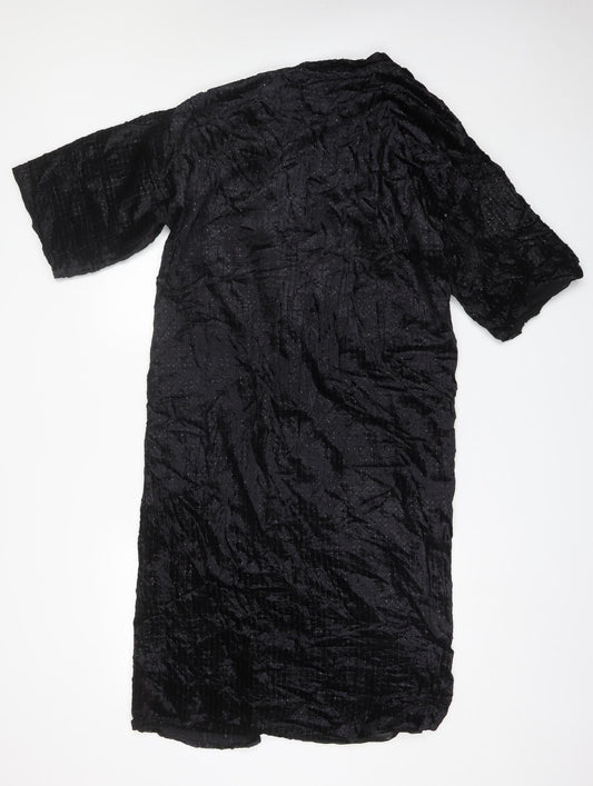 MNG Womens Black V-Neck  Polyester Cardigan Jumper One Size