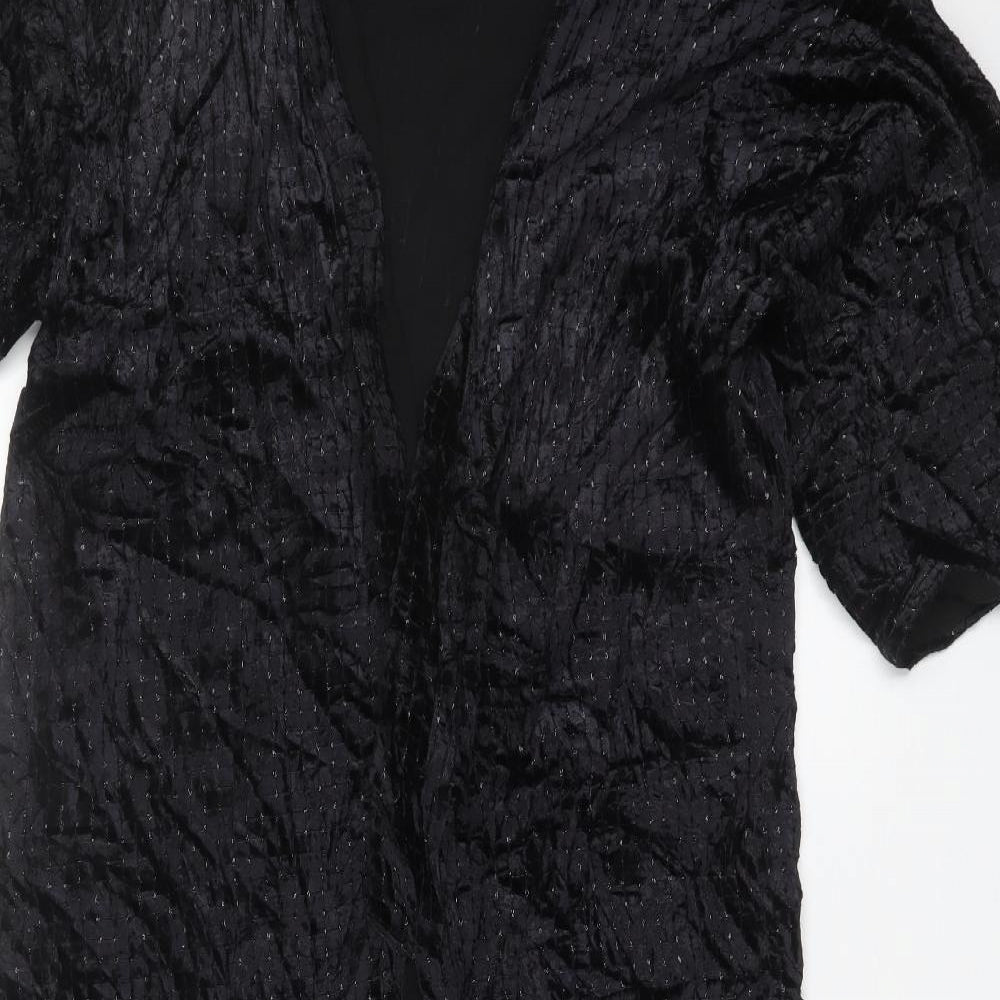 MNG Womens Black V-Neck  Polyester Cardigan Jumper One Size