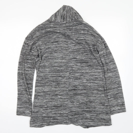 Marks and Spencer Womens Grey Collared  Polyester Cardigan Jumper Size 10