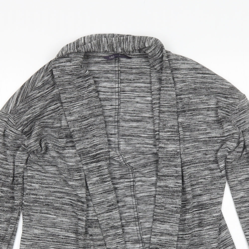 Marks and Spencer Womens Grey Collared  Polyester Cardigan Jumper Size 10