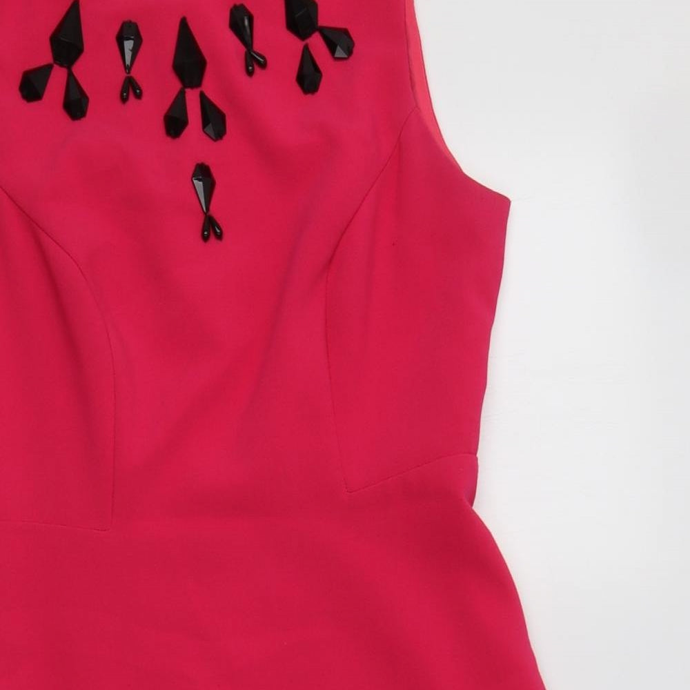 F&F Womens Pink  Polyester Fit & Flare  Size 12  Round Neck
